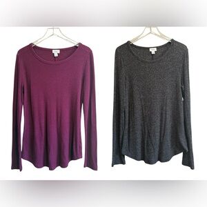 BUNDLE (2) Old Navy Plush Ribbed Long Sleeve Tee Size Large Tall✨